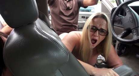 Amateur BBW Dee Siren and her girlfriend get banged in a parking lot