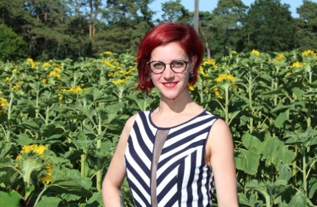 Redhead amateur has sex with two boys after exposing herself while hitchhiking