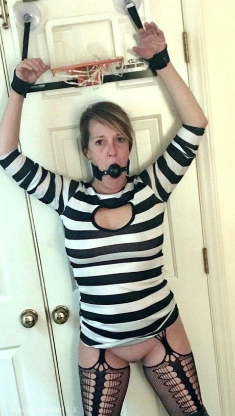 Amateur lady Meyer is gagged and restrained in various locations at home