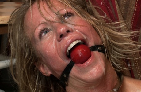 Trouble-free MILF Simone Sonay gets owned hard and gagged by group of men