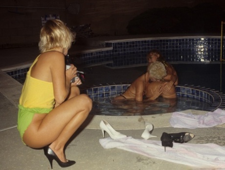 Amateur Nikki Wilde and her lesbo friends having hot action in house