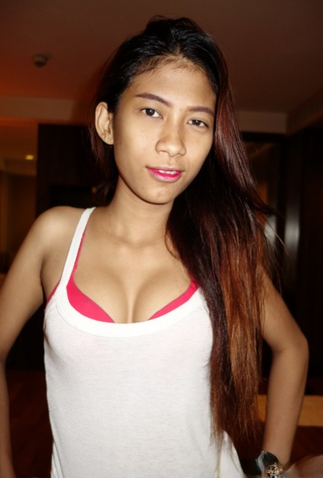 Pretty local Thai babe Jay gets nude at the hotel and shows her hairy twat
