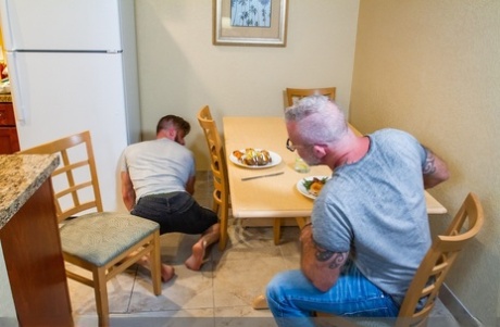 Gay hunk Brian Bonds enjoys hardcore anal sex with hung daddy Lance Charger