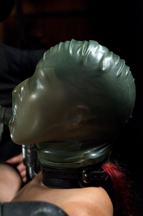 Busty slave Nerine Mechanique gets her snatch toyed while tied up